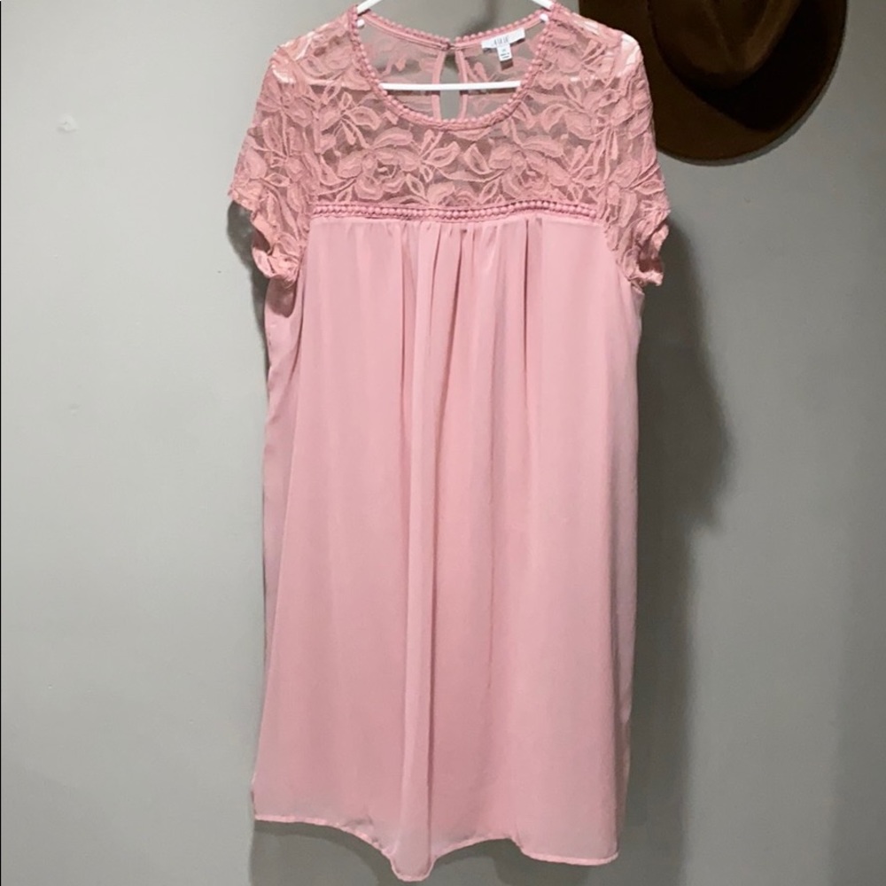 Pink Lace Top Dress